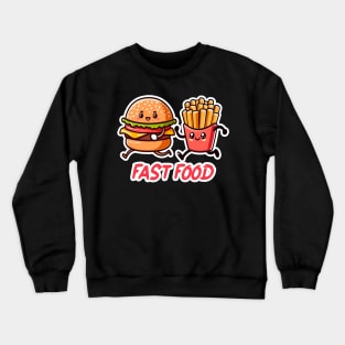 Fast Food Hamburger and French Fries Crewneck Sweatshirt